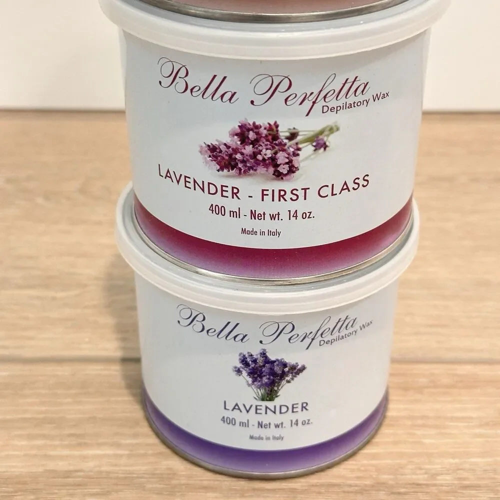Lot 3 Bella Perfetta Depilatory Wax Lavender Chocolate 400ml 14oz Professional